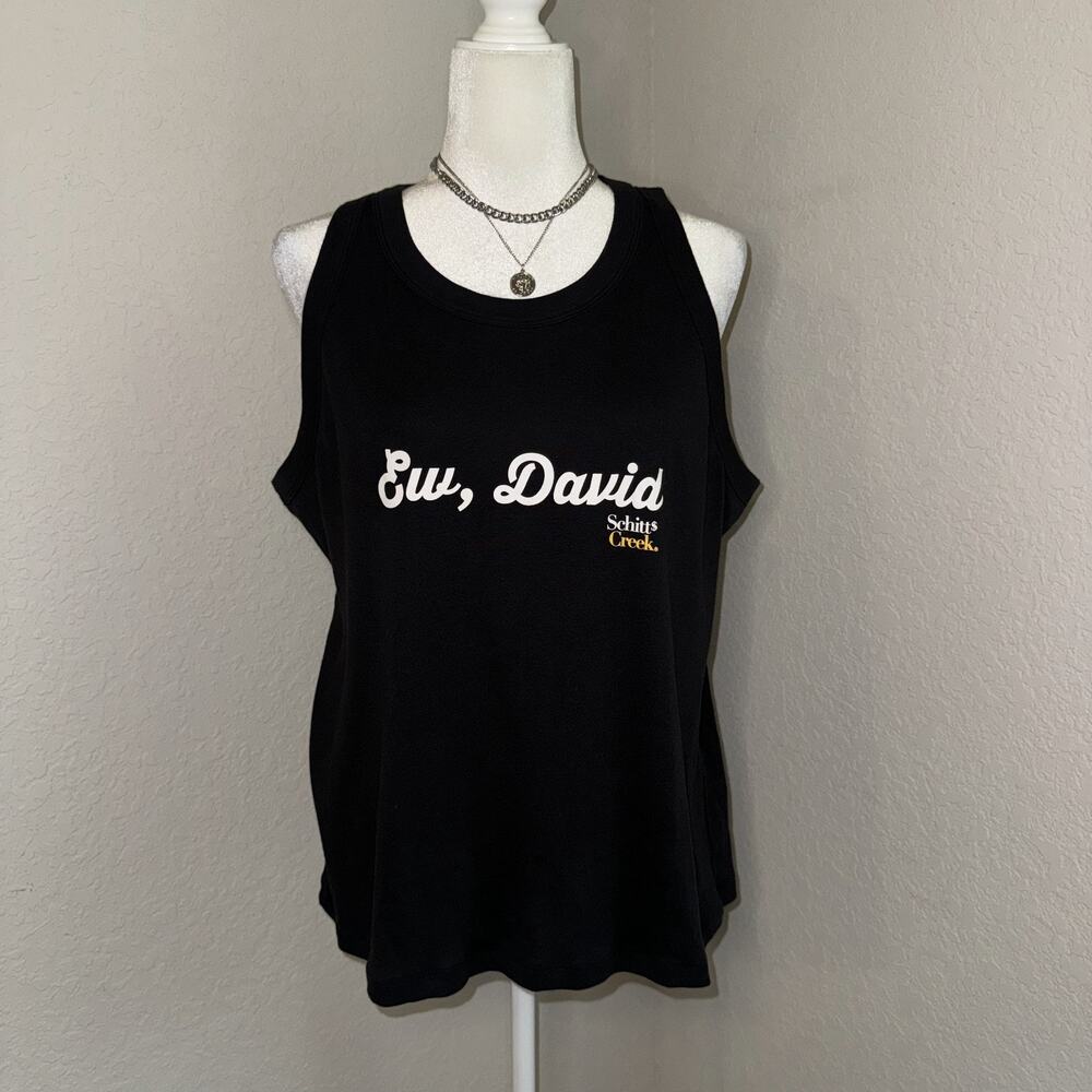 Schitt's Creek EW David Tank Top Womens XL Black Cotton Graphic Sleeveless‎
